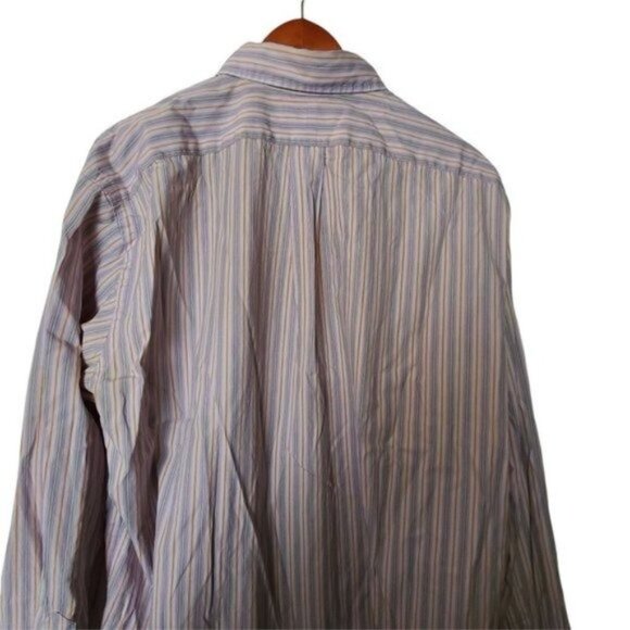 Ralph Lauren‎ XL Classic Fit Button up Shirt Purple Orange Stripe Cotton - Picture 9 of 9